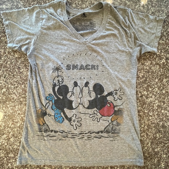 Disney Tops - Disney Women’s Tee Shirt Large Mickey & Minnie Heathered Gray